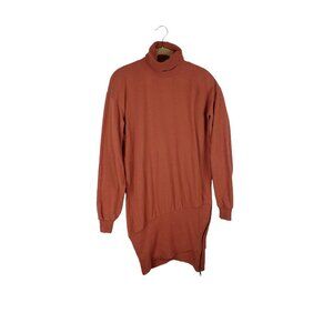 Young Fabulous & Broke Sweatshirt Dress Rust Faux Layered Zip Hem Size Small